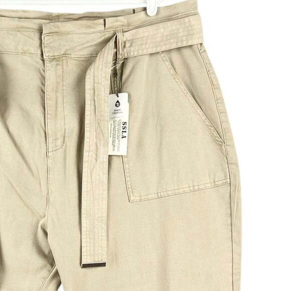 Sanctuary Women's Standard Surplus Tan Belted Pants Sz 20W Tapered High Rise NWT - Picture 6 of 14